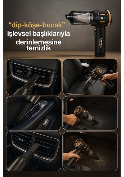 Üfleme Ve Emiş Fonk. Gold 20000 Pa El Fenerli Vakumlu Araç Süpürgesi El Süpürgesi