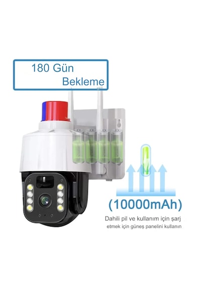 Qasul 5mp Kablosuz Kamera, Güvenlik İçin Güneş Enerjili Panel S