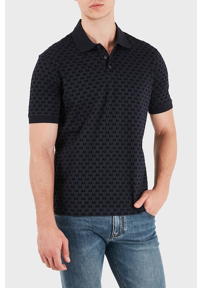Armani Exchange % 100 Pamuk Regular Fit Düğme Polo Erkek Polo Xm002905 Af10356 Ub101 Lacivert