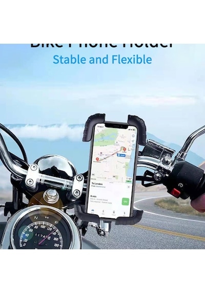 Ht-171 Bisiklet Telefon Tutucu Gidon Tipi Motosiklet Telefon Tutu Siyah