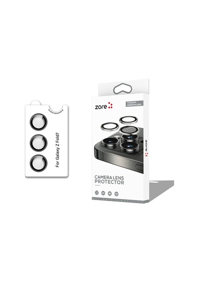 Galaxy Uyumlu Z Fold 7 Mkst Cl-12 Premium Safir Parmak İzi Bırakmayan Anti-reflective Kamera Lens Koruyucu Siyah