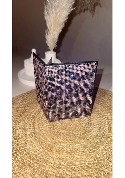 Oasis Life Pembe Taşlı Leopar Desenli Ruhsat Kılıf Kabı