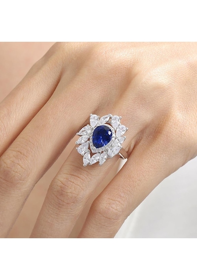 Mia Vento Effective Diamond İstanbul İhtişamı Sentetik Safir Taşlı Gümüş Yüzük