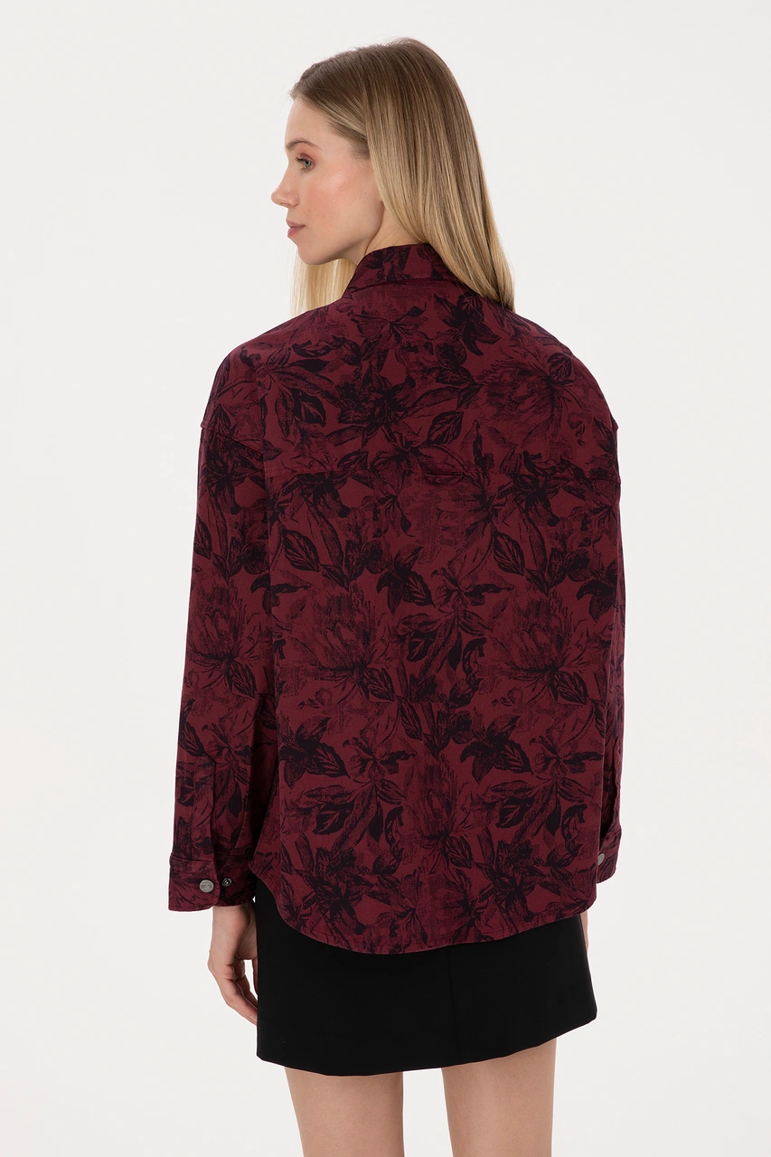 U.s. Polo Assn. Kadın Plum Gömlek Desenli 50310568-vr177 New Plum