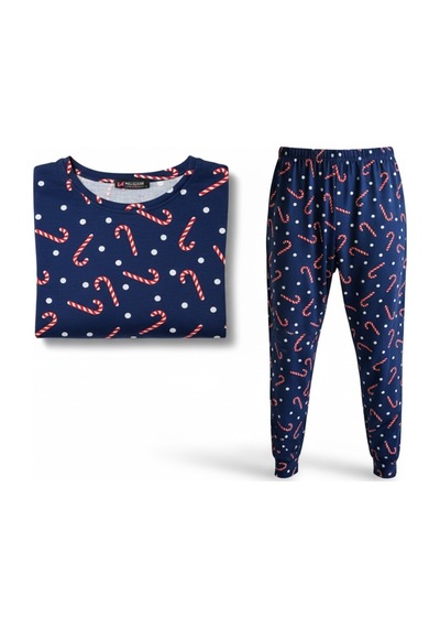 Feg Store %100 Pamuk Uzun Kollu Şeker Bastonlu Yılbaşı Temalı Lacivert Kışlık Paçası Lastikli Pijama Takımı Feg Store %100 Pamuk Uzun Kollu Şeker Bastonlu Yılbaşı Temalı Lacivert Kışlık Paçası Lastikli Pijama Takımı
