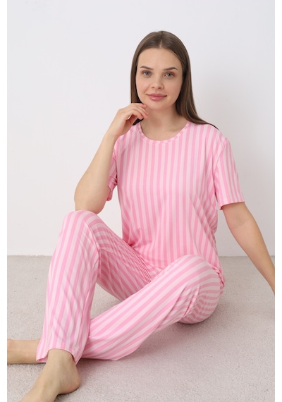 Elitol Bamboo Örme Desenli Kadın Pijama Takımı Desenli-10