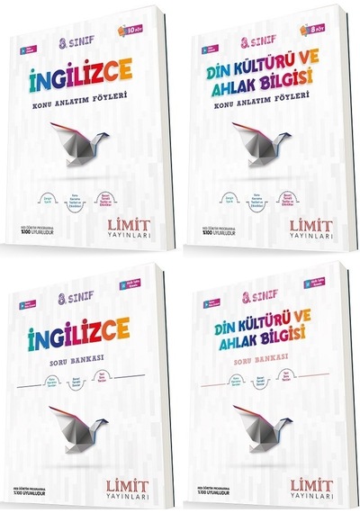 Limit 8. Sınıf İngilizce + Din Konu Föyleri + Soru Seti 4 Kitap 2023