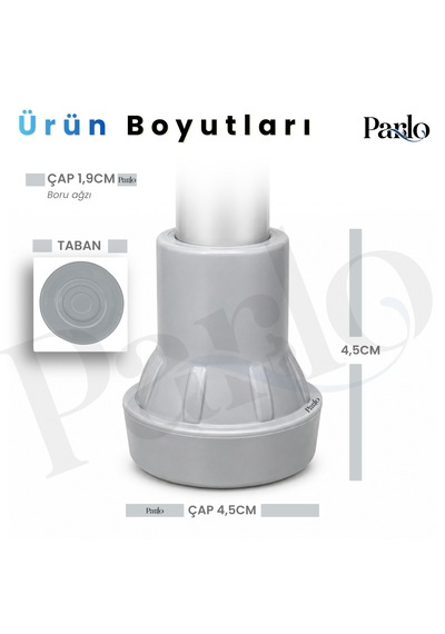 Yedek Baston Lastiği 4 Lü Set Kaymaya Dirençli Metal Destekli Baston Ucu Metal Özel Stopperli Lastik