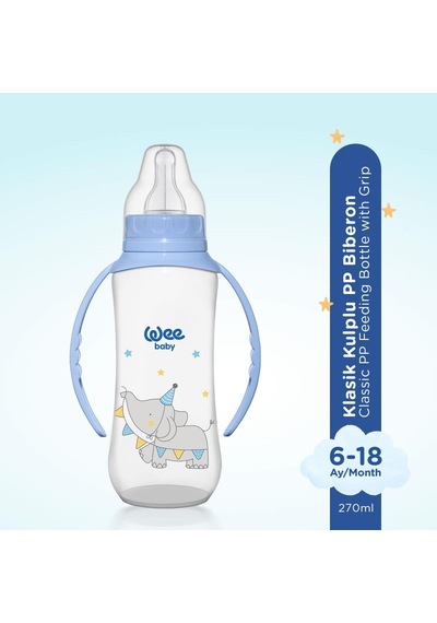 Wee Baby Klasik Kulplu Pp Biberon 270 Ml - Mavi Temizleme Seti