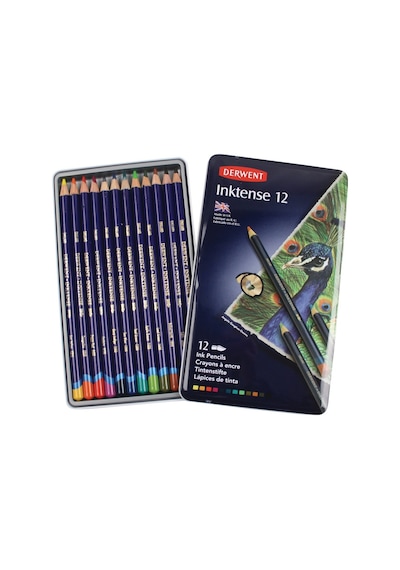 Derwent Inktense Suluboya Kalemi 12'li Teneke Kutu