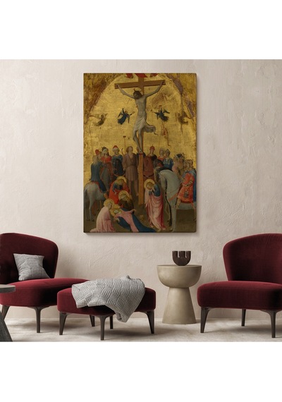 Fra Angelico Çarmıha Geriliş Tablosu, Çaucifixion Jesus Christ -6396 70 X 100