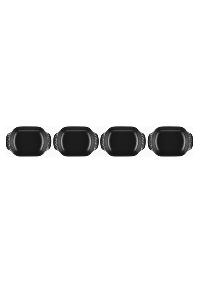 Le Creuset 4 Lü Mini Dikdörtgen Döküm Fırın Ve Servis Seti 13 Cm Fırın Tepsisi Siyah