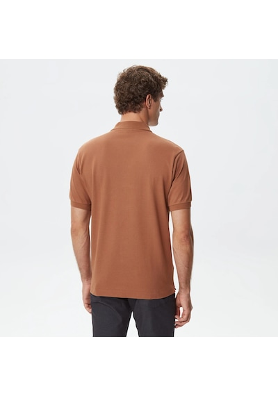 Lacoste Erkek Klasik Pike Kumaş Polo T-shirt Kahverengi