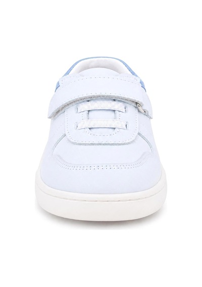 Rakerplus Bob Hakiki Deri Beyaz Nubuk Mavi Cırtlı Bebek Sneaker Ayakkabı