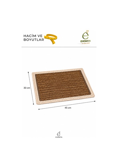 Hasır Amerikan Servis Dikdörtgen Supla Dekoratif Masa Servisi Sofra Düzenleyici Hasır Placemat Kahverengi