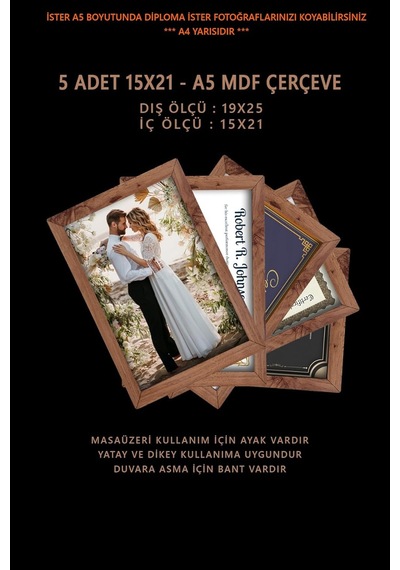 Yhfoto 5 Adet 15x21 Mdf Ahşap A5 Ahşap