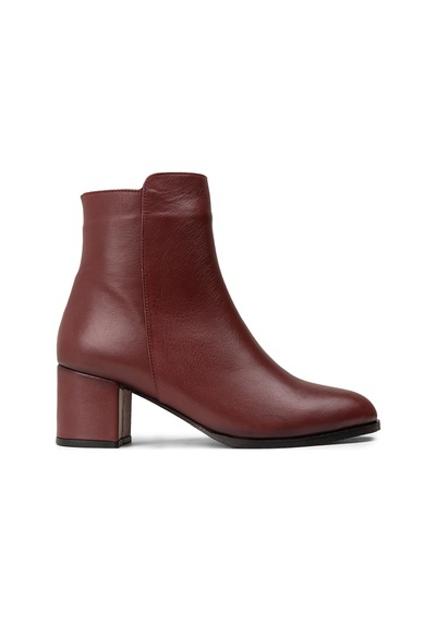 Deery Kadın Bordo Hakiki Deri Fermuarlı Bot - A5810zbrdc01 Bordo