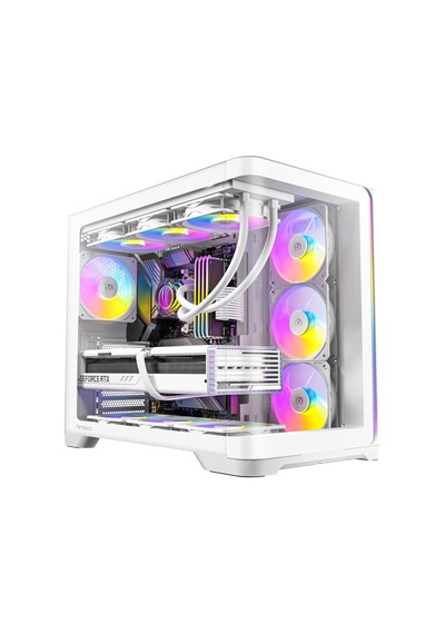 C5 Curve Argb White, 7x120mm Argb Fan Dahil, 270 Kavisli Panoramik Temperli Cam, 360mm Radyatör Desteği, Type-c 3.2