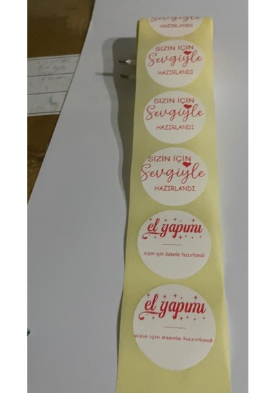El Yapımı Yuvarlak Yapışkanlı Etiket 4x4 Cm 120 Adet