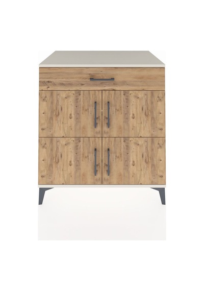 Kronos Şifonyer 3 Raflı Tek Çekmeceli 4 Kapaklı 88x59x96 Aytaşı-çam Aytası