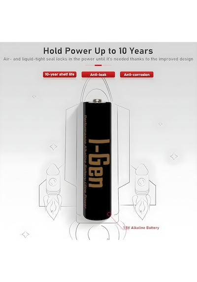 I-gen A174 24'lü Paket Ultra Alkalin Pil 12 Adet Lr03 1.5v Aaa İnce Kalem Pil + 12 Adet Lr6 1.5v Aa Kalem Pil