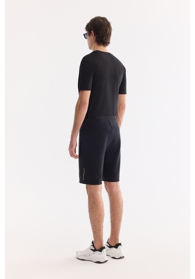 Avva Erkek Siyah Beli Lastikli Bağcıklı Bi-stretch Soft Touch Regular Fit Şort A61y3609