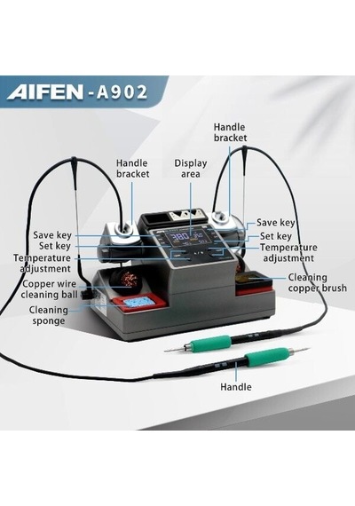 Aifen A902 350w 3 Kollu Akıllı Havya Lehim İstasyonu C115 C210 C245 C470 Uyumlu