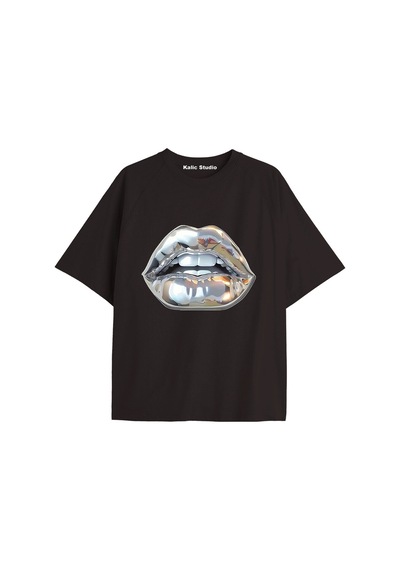 Kalic Studio Unisex Bay Grillz Tee Desenli Siyah Yazlık T-shirt Siyah-173