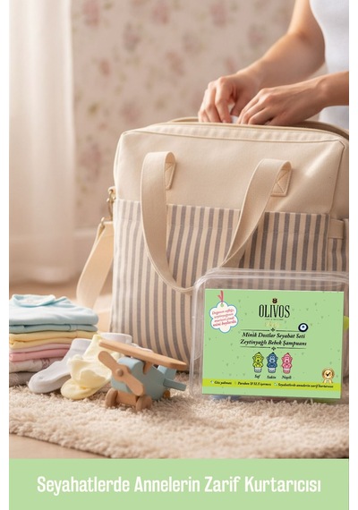 Olivos Baby Minik Dostlar Seyahat Seti %100 Doğal Zeytinyağlı, Nazik Ve Göz Yakmayan Bebek Saç Ve Vücut Şampuanı 3 89