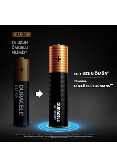 Duracell Optimum LR6/MN1500 1.5 V AA Alkalin Kalem Piller 8'li