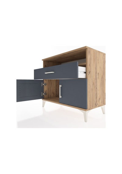 Hyperion Şifonyer Tek Raflı Tek Çekmeceli 2 Kapaklı 88x44x80 ... Çam Hyperion Şifonyer Tek Raflı Tek Çekmeceli 2 Kapaklı 88x44x80 ... Çam