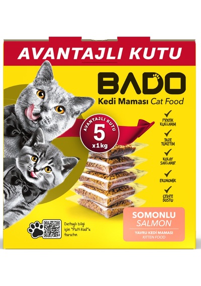 Bado Yavru Kedi Maması Somonlu 5x1kg