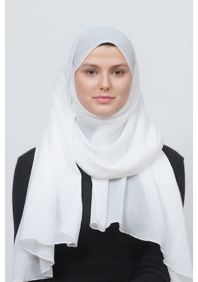 Altobeh Kadın Pratik Kırışık Krinkıl Mira Tesettür Şal - Ekru