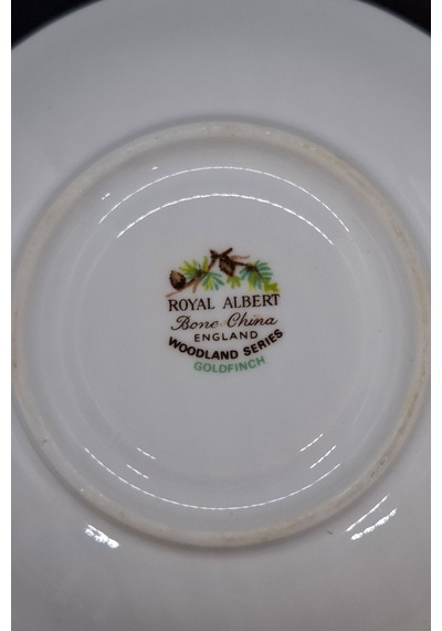 Woodland Serisi Goldfinch Bone China England Antika Porselen Kahve Fincan Tabağı 12 Cm Kahverengi