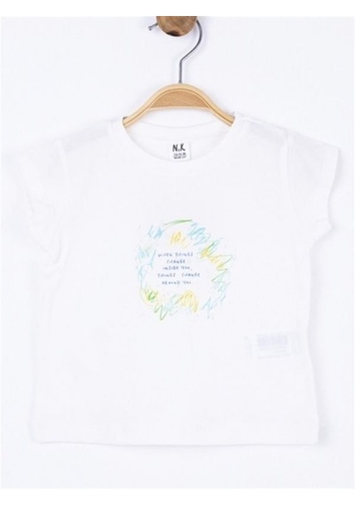 Nk Kids Kız Bebek Time Yazılı Pamuklu Tshirt-11896 Ekru