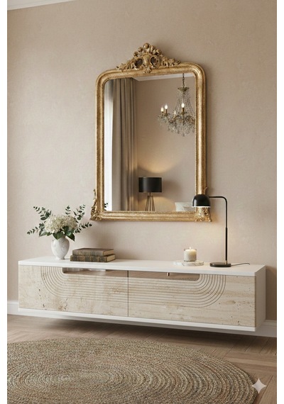 Da1202bts Meyra Dresuar Ve Antre Rafı Beyaz-traverten-silver 120cm Beyaz - Traverten - Gümüş Da1202bts Meyra Dresuar Ve Antre Rafı Beyaz-traverten-silver 120cm Beyaz - Traverten - Gümüş