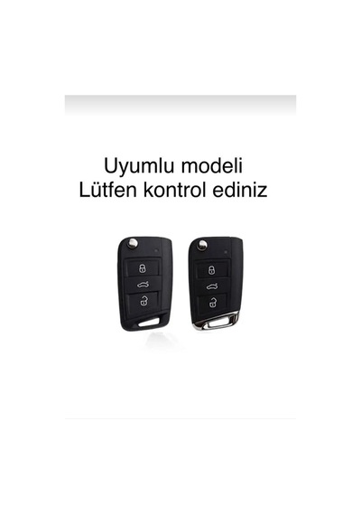 Gma Keys Lüx Golf 7 Golf 7,5 Tiguan Polo T-roc T-cross Nano Anahtar Koruma Kılıfı Siyah Gümüş Silver Renk
