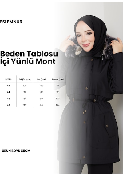 Eslemnur İçi Yünlü Bondit Mont Yeşil
