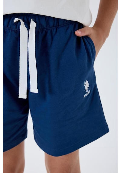 U.S. Polo Assn. Kız Çocuk 2 Li Şort T-şhirt Takım Beyaz-2328 Beyaz