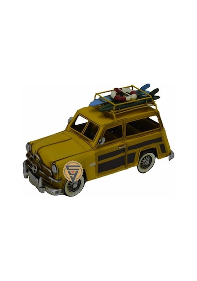Dekoratif Nostaljik Metal Land Rover Rustik Otomobil Sarı
