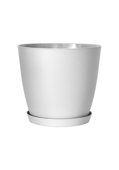 Pina Saksı Tabaklı Drenaj Delikli Plastik Çiçek Saksısı 2 Adet, Beyaz, 2.5 Litre Belirtilmemiş