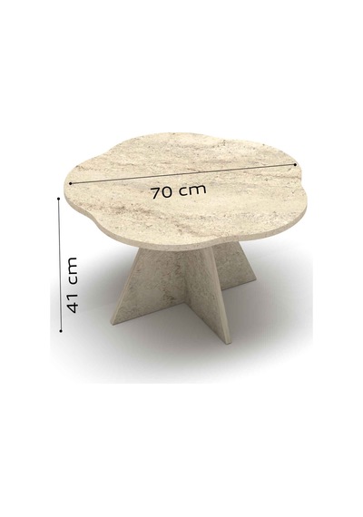 Çiçek Orta Sehpa Bej 70 Cm Sarı