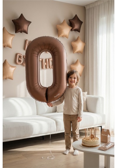 Çikolata Kahverengi Retro Rakam 0 Folyo Balon 32 İnç 0 Yaş Doğum Günü Vintage Konsept Parti Sayı Dekorasyon Balonu Çok Renkli
