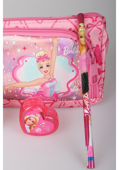 X Dekomus Lisanslı Barbie Ballerina Magic Collection Kalem Çantası,geçmeli Kalem,silgi,kalemtraş Ve Kurşun Kalem Seti Altın