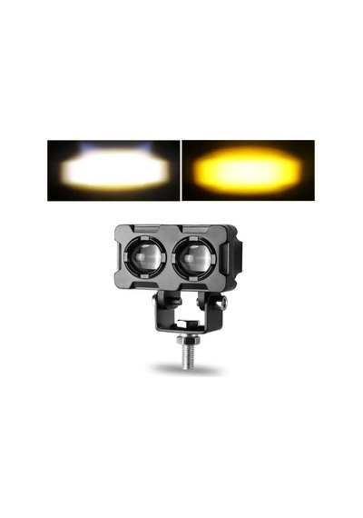 Beyaz Sarı Led Robot Çift Göz Off Road, Motosiklet Sis Farı Çalışma Lambası 12-24v 50w