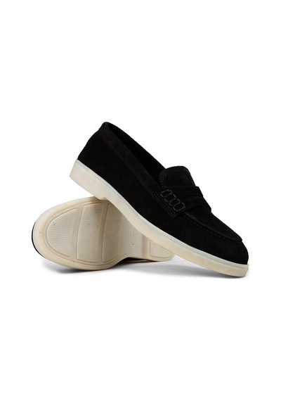 Deery Kadın Hakiki Süet Siyah Loafer Ayakkabı - 02038zsyhc01