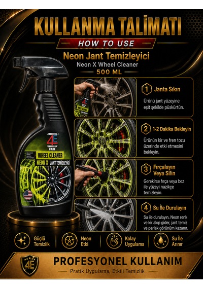 4e Care Neon X Jant Temizleyici Ve Parlatıcı 500 Ml