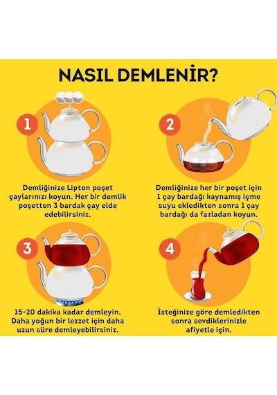 Lipton Yellow Label 100'lu Demlik Poset Cay