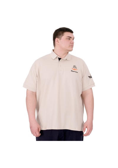 Mode Xl Büyük Beden Erkek T-shirt Pike Polo Yaka U25305 Bej Bej