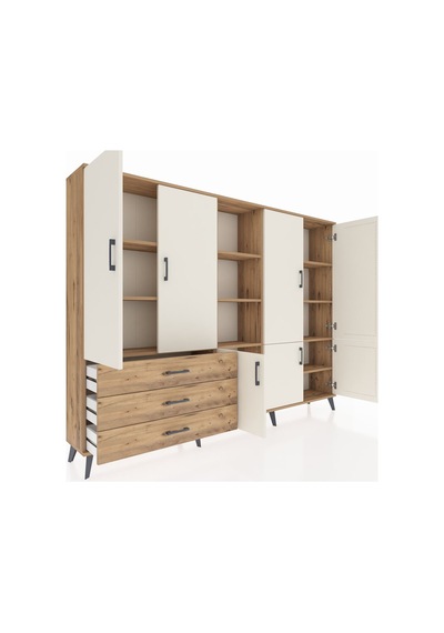 Arges Dolap 11 Raflı 3 Çekmeceli 7 Kapaklı 220x30x163 Çam-aytaşı/ Çam-aytaşı/çam Arges Dolap 11 Raflı 3 Çekmeceli 7 Kapaklı 220x30x163 Çam-aytaşı/ Çam-aytaşı/çam